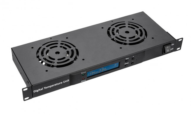 Вентиляторный блок 1U, 2 вентилятора, термостат внешний (WT-2381A) Вентиляторный блок 1U, 2 вентилятора, термостат внешний (WT-2381A)