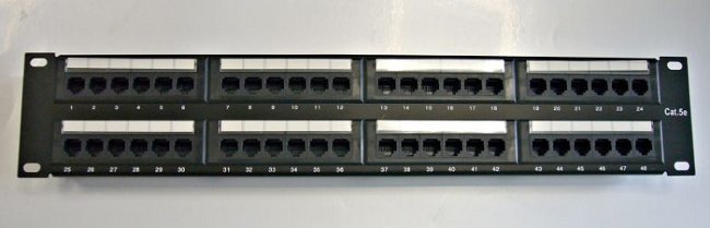 Патч-панель UTP 19" 48 портов RJ45 cat.5е, 2U, Dual Type