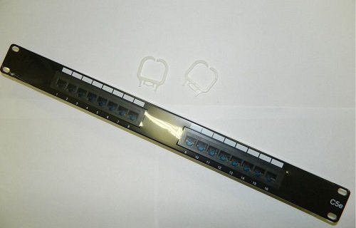 Патч-панель UTP 19" 16 портов RJ45 cat.5е, 1U, Dual Type
