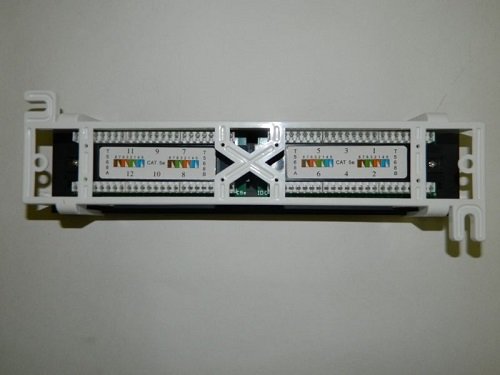 Патч-панель настенная MINI, UTP, 10", 12 портов RJ45, cat.5е, 1U, Dual Type