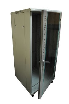 Шкаф напольный 19" серый 32U, стеклянная дверь, ширина 600 мм, глубина 800 мм Шкаф напольный 19" серый 32U, стеклянная дверь, ширина 600 мм, глубина 800 мм