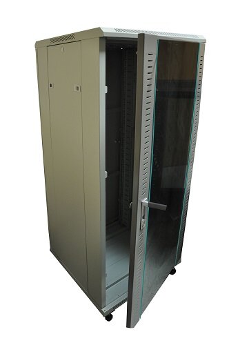 Шкаф напольный 19" серый 38U, стеклянная дверь, ширина 600 мм, глубина 800 мм Шкаф напольный 19" серый 38U, стеклянная дверь, ширина 600 мм, глубина 800 мм