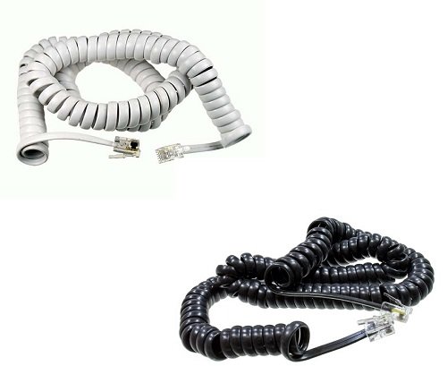 Шнур телефонный витой (4р4с) 4,5 метра белый/черный