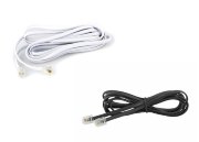 Удлинитель телефонный (6р4с) 5 метров белый/черный