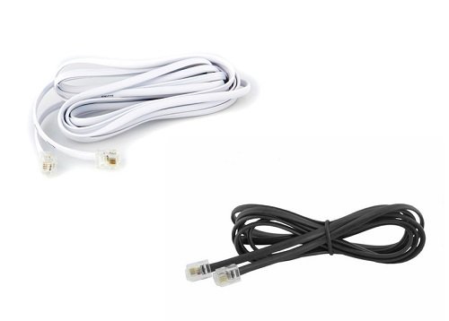 Удлинитель телефонный (6р4с) 5 метров белый/черный