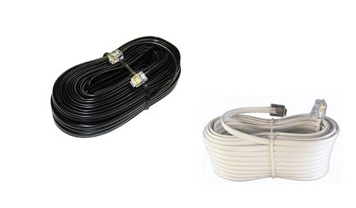 Удлинитель телефонный (6р4с) 10 метров белый/черный