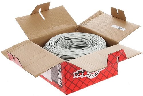 Кабель внутренний UTP 4 пары 0,50 мм REXANT серый 305 м Кабель внутренний UTP 4 пары 0,50 мм REXANT серый 305 м