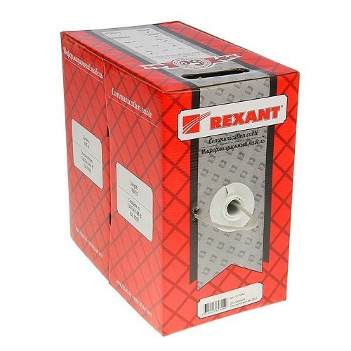 Кабель внутренний UTP 4 пары 0,50 мм REXANT серый 305 м Кабель внутренний UTP 4 пары 0,50 мм REXANT серый 305 м