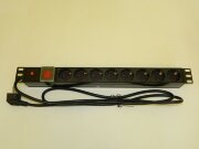 Блок розеток 19" на 8 гнёзд со шнуром 1.8 м, 1U, 16А Блок розеток 19" на 8 гнёзд со шнуром 1.8 м, 1U, 16А