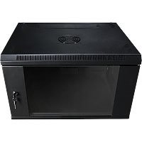 Шкаф настенный 19" чёрный 6U, стеклянная дверь, ширина 600 мм, глубина 450 мм Шкаф настенный 19" чёрный 6U, стеклянная дверь, ширина 600 мм, глубина 450 мм