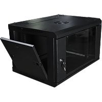 Шкаф настенный 19" чёрный 6U, стеклянная дверь, ширина 600 мм, глубина 450 мм Шкаф настенный 19" чёрный 6U, стеклянная дверь, ширина 600 мм, глубина 450 мм