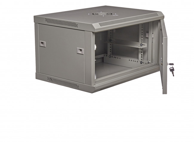 Шкаф настенный 19" серый 6U, металлическая дверь, ширина 600 мм, глубина 450 мм Шкаф настенный 19" серый 6U, металлическая дверь, ширина 600 мм, глубина 450 мм