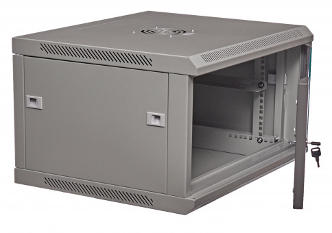 Шкаф настенный 19" серый 6U, стеклянная дверь, ширина 600 мм, глубина 450 мм Шкаф настенный 19" серый 6U, стеклянная дверь, ширина 600 мм, глубина 450 мм