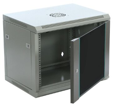 Шкаф настенный 19" серый 9U, стеклянная дверь, ширина 600 мм, глубина 500 мм Шкаф настенный 19" серый 9U, стеклянная дверь, ширина 600 мм, глубина 500 мм