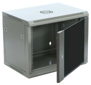 Шкаф настенный 19" серый 9U, стеклянная дверь, ширина 600 мм, глубина 500 мм Шкаф настенный 19" серый 9U, стеклянная дверь, ширина 600 мм, глубина 500 мм