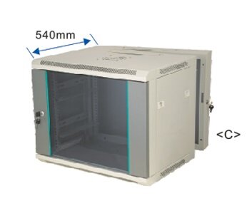 Шкаф настенный 19" серый 12U, стеклянная дверь, ширина 600 мм, глубина 540 мм Шкаф настенный 19" серый 12U, стеклянная дверь, ширина 600 мм, глубина 540 мм