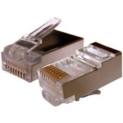 Коннектор RJ-45 (8P8C) cat 5е экранированный для одножильного и многожильного кабеля Коннектор RJ-45 (8P8C) cat 5е экранированный для одножильного и многожильного кабеля