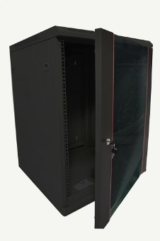Шкаф настенный 19" чёрный 15U, стеклянная дверь, ширина 600 мм, глубина 450 мм Шкаф настенный 19" чёрный 15U, стеклянная дверь, ширина 600 мм, глубина 450 мм