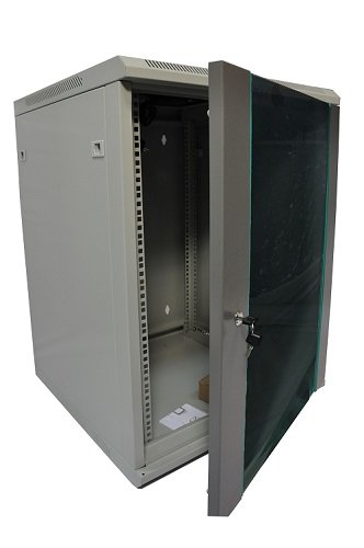 Шкаф настенный 19" серый 15U, стеклянная дверь, ширина 600 мм, глубина 500 мм Шкаф настенный 19" серый 15U, стеклянная дверь, ширина 600 мм, глубина 500 мм