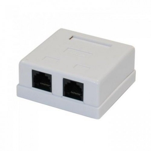 Розетка компьютерная 2-порта RJ-45(8P8C), категория 5е, внешняя REXANT